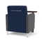 Lesro Siena Guest Chair w/ Swivel Tablet and Brushed Steel Legs, MD Ink Back, MD Ink Seat, RS Echo Panels SN1101 - alternate 2